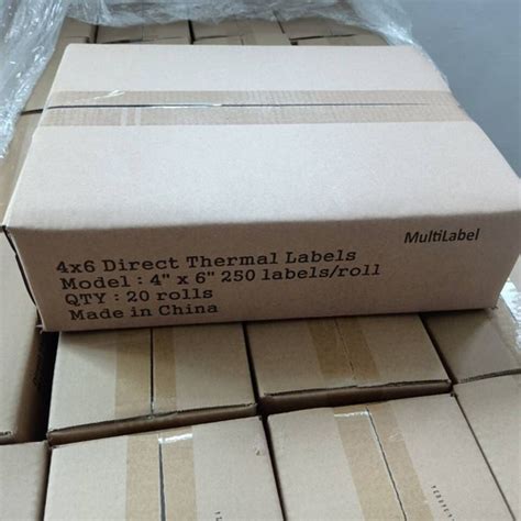 MultiLabel 20 Rolls of 250 4x6 Direct Thermal Blank Shipping Labels for Zebra 2844 Zp-450 Zp-500 ...