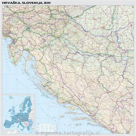 Regijski zemljevid Slovenije statistične regije 104 x 76 cm