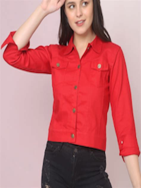 Buy Buy New Trend Women Red Lightweight Crop Denim Jacket Jackets For Women 17685100 Myntra