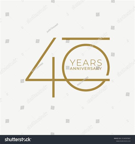 40 Year Anniversary Logo Golden Color Stock Vector Royalty Free 2134597067 Shutterstock