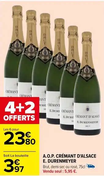 Promo A O P Cr Mant D Alsace Durenmeyer Brut Demi Sec Ou Ros Cl