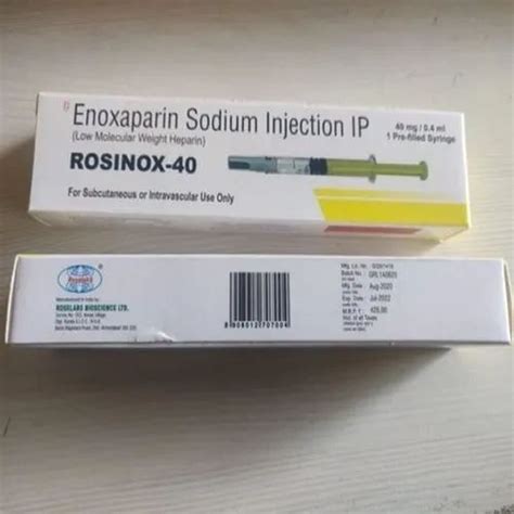 Rosinox Enoxaparin Sodium Injection I P Mg Ml At Rs Piece