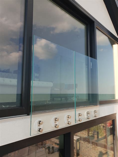 Frameless Juliet Balcony Bottom Mounted Pevensy Bay 4 Brighton Balustrade Sussex Glass