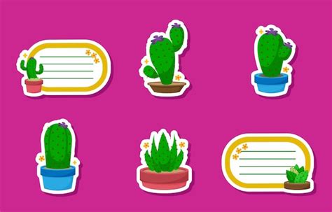 Premium Vector Journal Templates Cactus Succulents Stickers