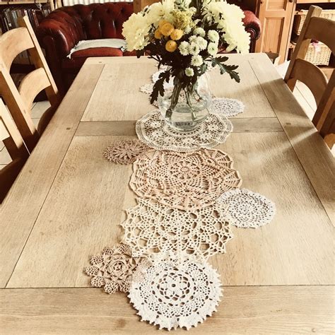 Vintage Doily Table Runner Table Runner Diy Crochet Table Runner Pattern Table Runner Pattern