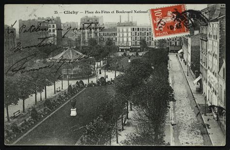 Clichy la Garenne Place des Fêtes et Boulevard National Carte