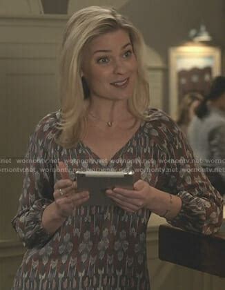 Wornontv Stephanies Ikat Print Blouse On Good Witch Kylee Evans