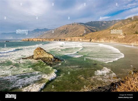 Usa Pacific Coast Sand Dollar Beach Big Sur California Stock Photo