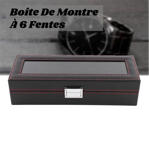 WXS Présentoir Coffret Boîte à Montre bijoux de organisateur 6 Fentes