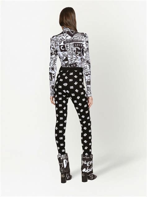 Dolce And Gabbana Dg Logo Jacquard Leggings Farfetch