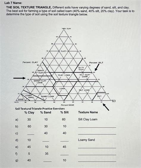 Solved Lab 7 Name THE SOIL TEXTURE TRIANGLE Different Chegg