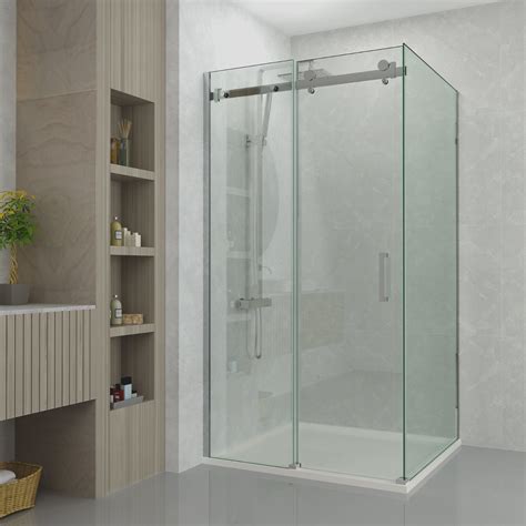 Chromed Frame Rectangular Single Sliding Shower Enclosure Easy Clean