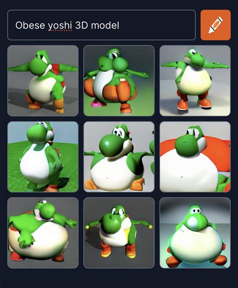 Obese Yoshi 3d Model Rcraiyon