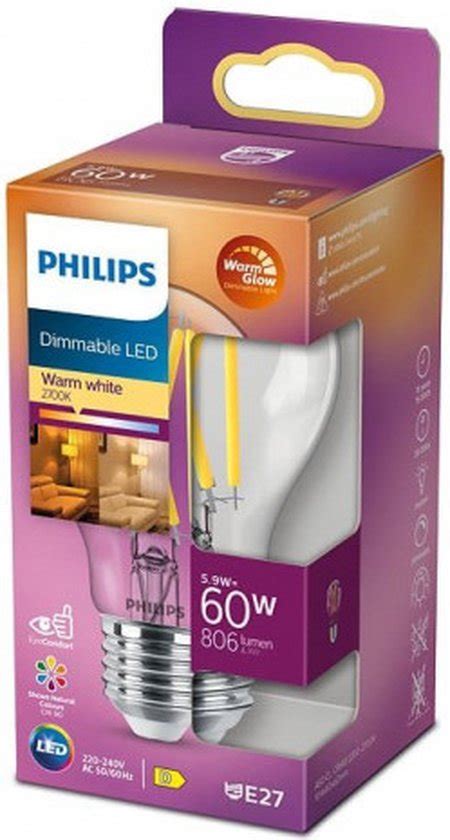 Philips Led Lamp E27 7w Peer Dimbaar