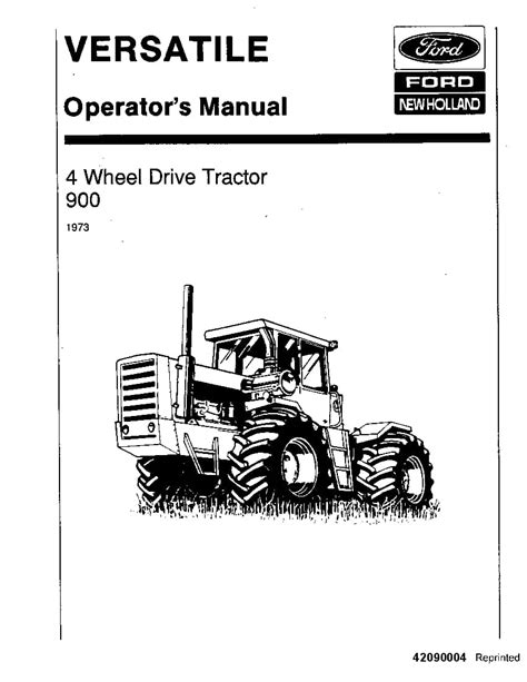 New Holland Ford 900 4wd Tractor 1973 Operator Manuals Pdf Download Service Manual Repair