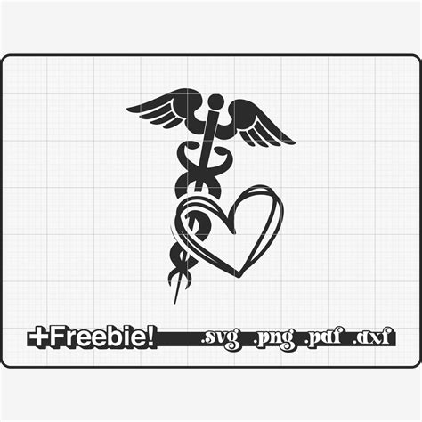 Nurse Svg Nurse Caduceus Symbol Stethoscope Heart Svg Rn Svg Nurse