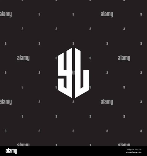 Yl Logo Monogram With Hexagon Shape Style Design Template Isolated On