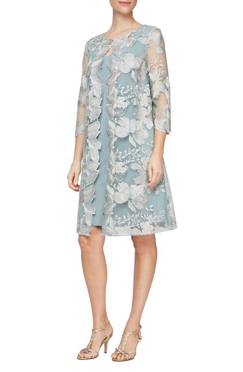 Alex Evenings Embroidered Mock Jacket Cocktail Dress Nordstrom