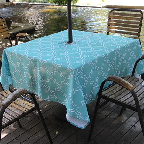 Fanjow Zippered Umbrella Tablecloth 60 Square Polyester Table Cover