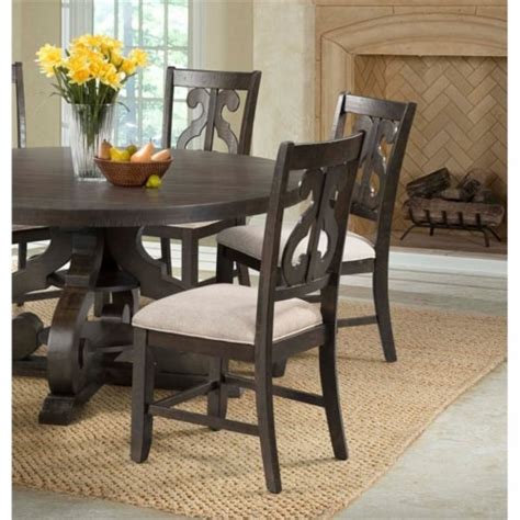 Bowery Hill 41 H Traditional Wood Dining Chair In Smokey Walnut Set Of