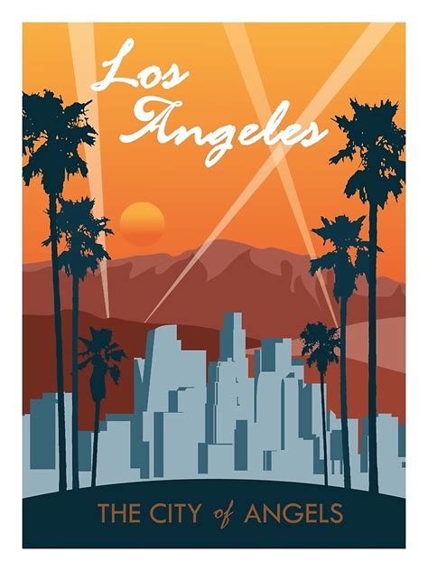 Los Angeles Travel Poster Poster For Sale By Samwellcollins Redbubble