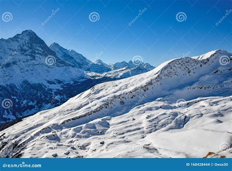 Beautiful Winter Mountain Landscape In Sunny Weather With Views Of