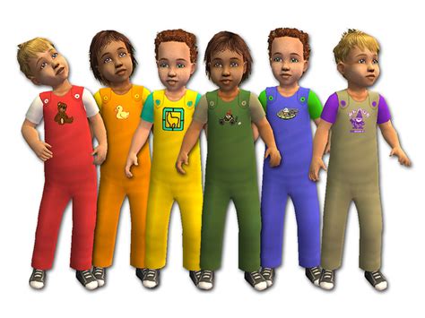 Mod The Sims Toddler Overalls For Boys And Girls