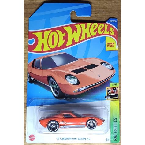 Hot Wheels 71 Lamborghini Miura SV Cartela Longa Lote L 2022 HCV34 Shopee Brasil