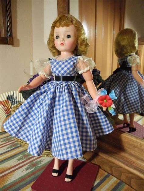 Vintage Madame Alexander Cissy Doll Rare 1950s Blue Checks Dress