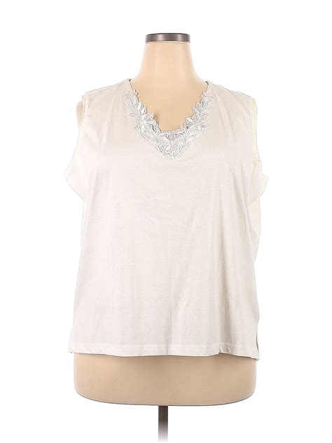 Anthony Richards White Ivory Sleeveless Top Size 2x Plus 7 Off