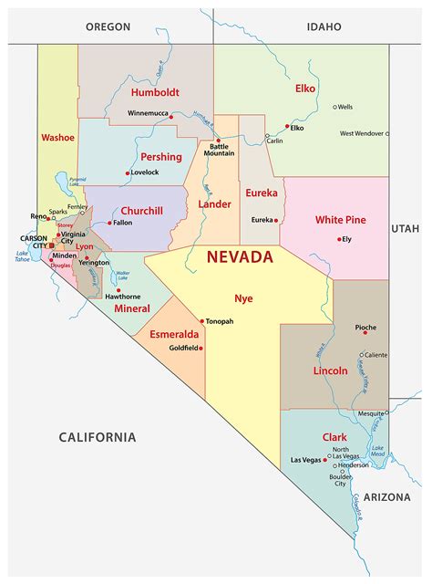 Map Of Nevada And Surrounding States Las Vegas Strip Map - Riset