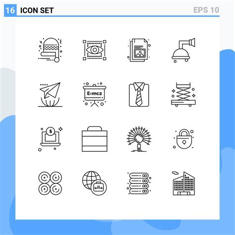 Set Of 16 Vector Outlines On Grid For Send Internet Document Email