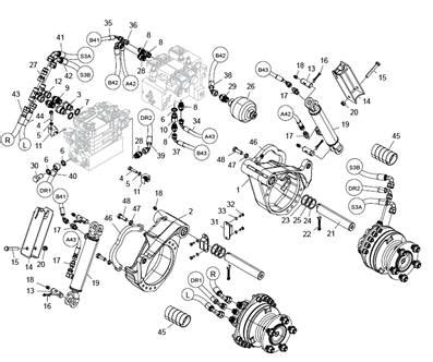 Feed roller arms assembly LM005355 | Cuoq Forest Diffusion