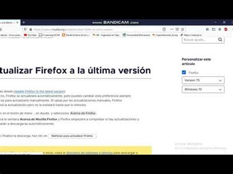 C Mo Actualizar El Navegador Fire Fox Youtube