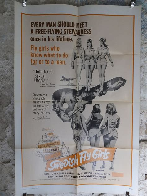 Original Vintage Movie Poster Swedish Fly Girls 1971 1970s Etsy