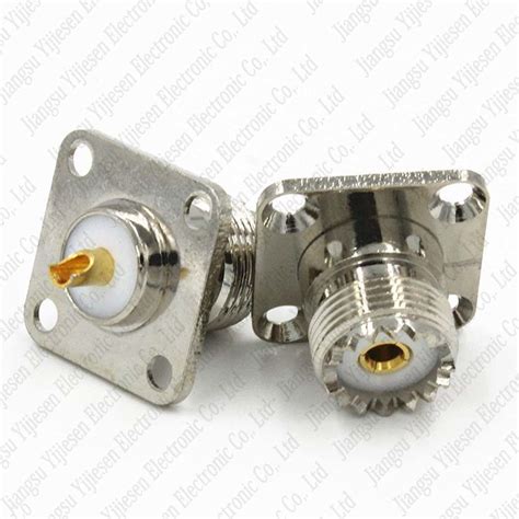 RF Coaxial Adapter UHF Female So239 Jack Connector 4 Holes Flange Panel