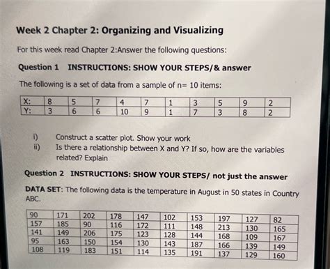 Solved Week 2 Chapter 2 Organizing And Visualizing For This Week