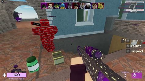 Railgun Royale With Purple Team Roblox Arsenal Youtube