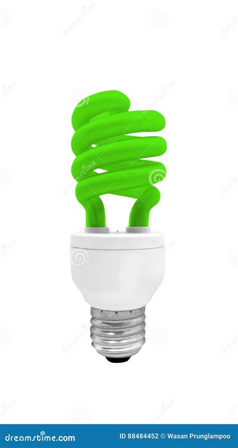 Green Fluorescent Light Bulb With Clipping Path Stock Photo - Image of ...