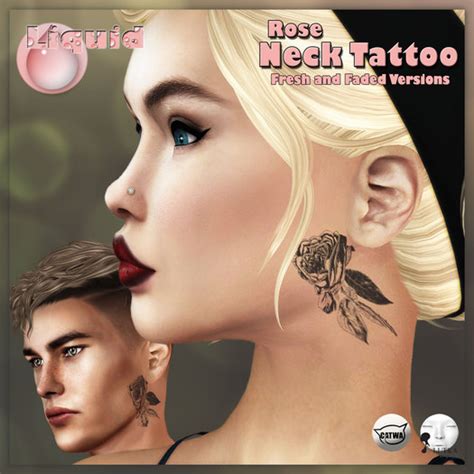 Second Life Marketplace Liquid ~ Rose Neck Tattoo