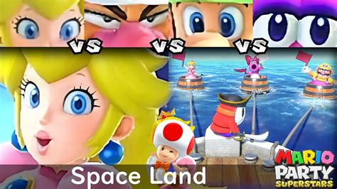 Mario Party Superstars Peach Vs Wario Vs Luigi Vs Birdo In Space Land