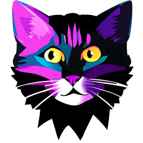 Colorful Cat Head Graphic · Creative Fabrica