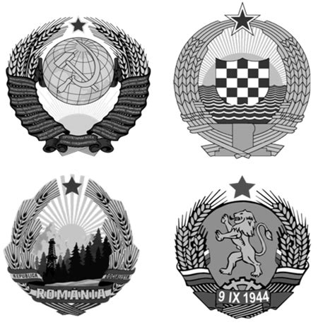 1 Coats of arms for selected former communist countries depicting two ...
