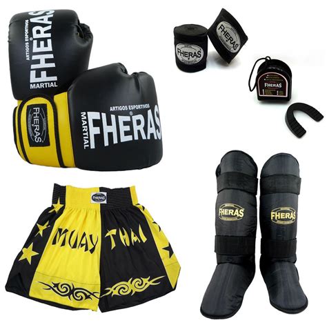 Kit Boxe Muay Thai Orion Luva Bandagem Bucal Caneleira Free Style