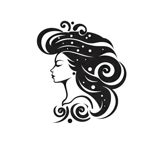 Premium Ai Image Aquarius Icon Woman Head Zodiac Symbol Ornate