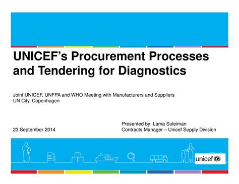 Pdf Unicefs Procurement Processes And Tendering For Unicefs