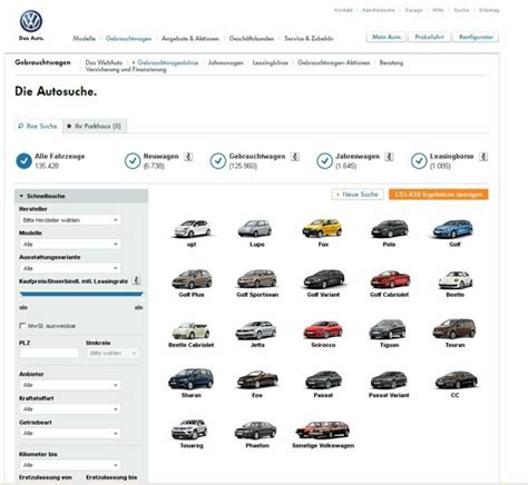 Volkswagen bündelt vier Online Autobörsen zur Plattform Autosuche