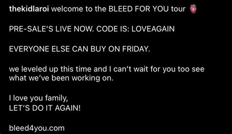 The Kid LAROI Updates On Twitter Pre Sale Live Now Code LOVEAGAIN