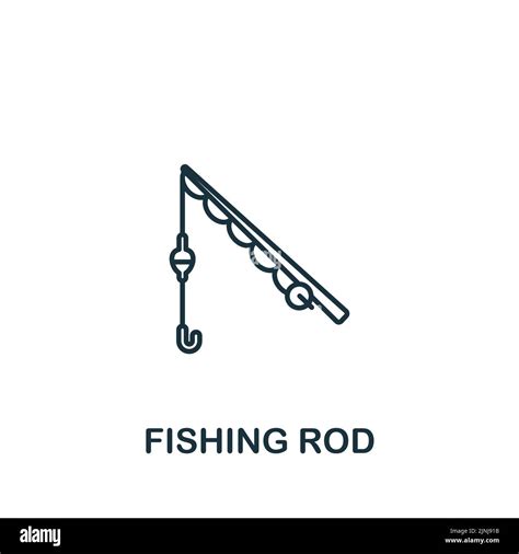 Fishing Rod Icon Monochrome Simple Fishing Icon For Templates Web