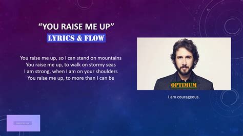 Josh Groban You Raise Me Up Lyrics Hq Lyrics And Flow Youtube